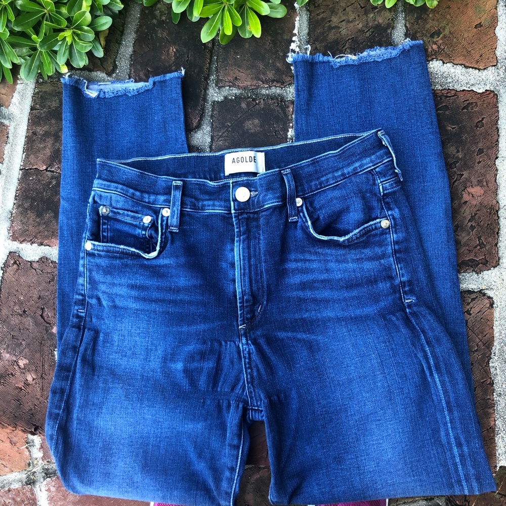 Agolde medium wash Sophie crop jeans size 29